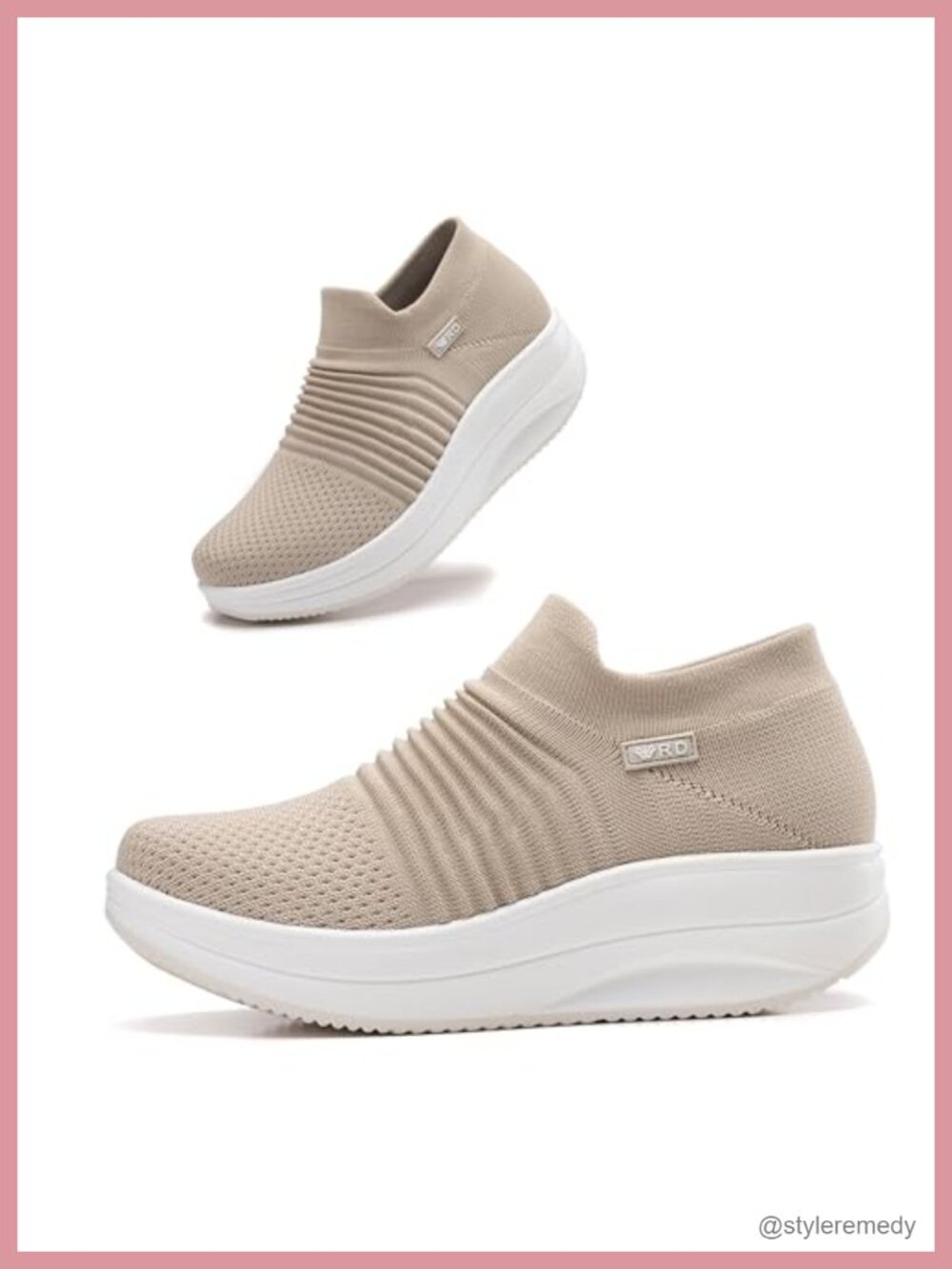 Platform Slip On Sneakers Women Comfortable Lightweight Walking Shoes